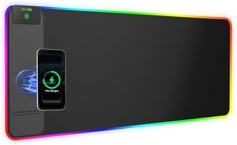 Wireless Charging Mouse Pad Gaming, 31.5"x11.8" Large Desk Mat, Waterproof by abcmat