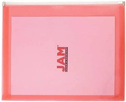 JAM PAPER Plastic Envelopes with Zip Closure - Letter Booklet - 9 3/4 x 13 - Red - 12/Pack - Image 3