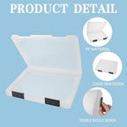 12 Pcs Clear Paper Storage Box, Black, 12.4 x 9.84 x 1.18 Inches - Image 3