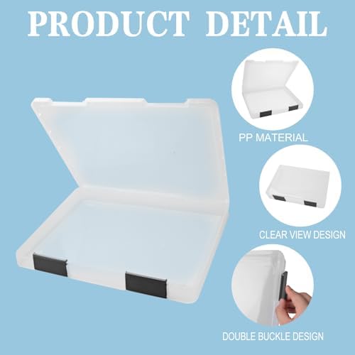 12 Pcs Clear Paper Storage Box, Black, 12.4 x 9.84 x 1.18 Inches - Image 3
