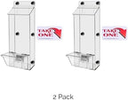Marketing Holders 2 Pack Brochure Box with Lid Metal Mount Clear Acrylic Outdoor Trifold Caddy Holds 4" x 9" Rack Cards and 3.5" x 2" Business Cards with Take One Sticker Hangs On Smooth Surfaces - Image 2