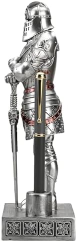 King's Guard Knight Pen Stand Desk Organizers for Desk Silver - Image 3