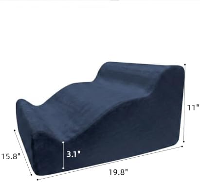 Foot Rest Ergonomic Pillow for Under Desk at Work & Handle Navy - Image 5