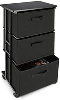 MAX Houser Dresser Storage with 3 Drawers, Fabric Dresser Tower, Vertical Storage Unit for Bedroom, Closet, Office, Black by MAXHouser