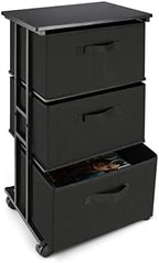 MAX Houser Dresser Storage with 3 Drawers, Fabric Dresser Tower, Vertical Storage Unit for Bedroom, Closet, Office, Black by MAXHouser