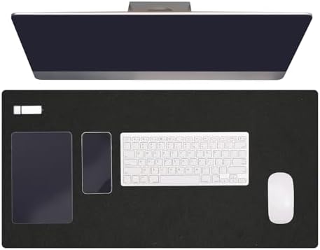 PATIKIL 47.2" x 23.6" Large Felt Desk Pad Protector, Non-Slip Desk Mat Full Table Mouse Pad Keyboard Mats for Laptop Computer Writing Desk Table Gaming Home, Black by PATIKIL