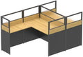 Nykto Office Cubicle Desk with Mute Privacy Panels (A2 Person-F, Walnut) by Nykto