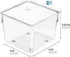 iDesign Linus Plastic Kitchen Drawer Organizer for Silverware, Spatulas, Cutlery, Gadgets, Office Supplies, Cosmetics, 4" x 4" x 3", Set of 2, Clear - Image 2