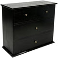 Wooden Drawers Oak Desk Organizer with Drawers，Black by PACKGILO