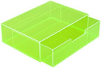 Gelite Acrylic Desk Organizer with Drawer for Makeup Vanity Stackable Desktop Storage Box for Office Supplies, 13.8 x 9.8 x 3.9’’, Neon Green by Gelite