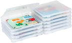 IRIS USA Board Game Storage |Made in USA| Slim Craft Case (10-Pack) - Clear by IRISUSA