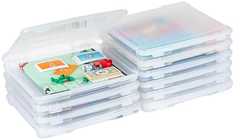 IRIS USA Board Game Storage |Made in USA| Slim Craft Case (10-Pack) - Clear by IRISUSA