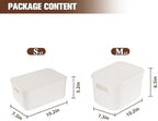 ANMINY White Plastic Storage Bins Baskets with Lids, 5-Pack, 2M+3S - Image 6