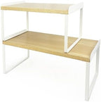 Mitus Stacking Wood Shelf Organizer, Counter Cabinet Storage Rack, Set of 2 by Mitus