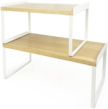 Mitus Stacking Wood Shelf Organizer, Counter Cabinet Storage Rack, Set of 2 by Mitus