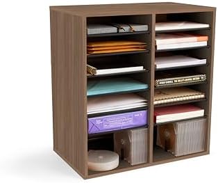 Safco Products Wood Adjustable Literature Desktop Organizer, 16 Compartment, Gray Wood by SafcoProducts
