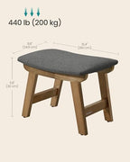SONGMICS Foot Stool Ottoman, Padded Foot Rest Under Desk, Solid Wood Frame - Image 2
