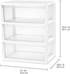 2Pack,3-Drawer Storage Tower, Wide Plastic Organizer with Removable Bins - Image 3