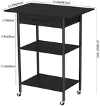 Arbuxzuy 3-Tier Printer Stand, Printer Table with Fabric Drawer, Industrial Printer Storage Cart with Wheels, Rolling Printer Stand for Heat Press Scanner Fax, Black - Image 2