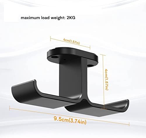 Headphone Stand Headphone Hanger Stand Under Desk Hook 360° Rotation Ball Plunger Hanger Aluminum Stick-On Adhesive Dual Headsets Holder Mount PC Gaming Accessories Headset Holder - Image 2