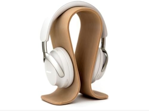 Headphone Stand Compatible with AirPods Max 2 & Most Over-Ear Headphones, Desktop Headset Holder for Home and Office(B style - Oak color) by Unknown