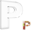 13.8" Extra Large Acrylic Letter Charcuterie Board Box, Reusable Fillable Letter Cake Candy Dish Display Serving Tray for Birthday Anniversary Party Decoration (P) by RUFHVTY