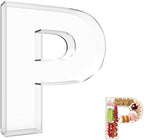 13.8" Extra Large Acrylic Letter Charcuterie Board Box, Reusable Fillable Letter Cake Candy Dish Display Serving Tray for Birthday Anniversary Party Decoration (P) by RUFHVTY