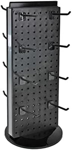 Azar Displays 700508-BLK-4B16 8-Inch W by 20-Inch H Revolving Black Pegboard Counter Display with 16-Pack of 4 inch Locking Hooks, Black - Image 2