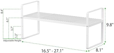 Expandable Storage Shelf, Stackable Organizer Rack, White Small 1 PK - Image 2