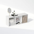 Furinno Reed Closet Organizers and Storage, 3-Tier Closet Organizer, Open Shelf Closet Storage, for Wardrobe, Bedroom, Living Room, White - Image 6