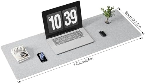 DAWNTREES Extra Large Felt Desk Mat,55''x23.6'' Non-Slip Desktop Protector - Image 2