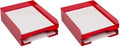 JAM PAPER Stackable Paper Trays - Red - Desktop Document, Letter, & File Organizer Tray - 2/Pack (Pack of 2) by JAMPaper
