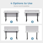 47.2" Clamp-on Desk Dividers, Acoustic Privacy Panel, Light Grey - Image 7