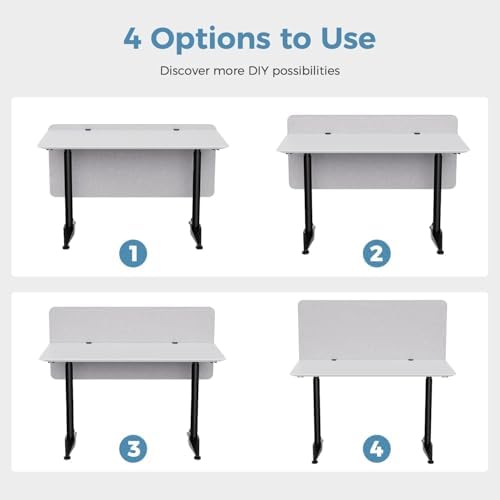 47.2" Clamp-on Desk Dividers, Acoustic Privacy Panel, Light Grey - Image 7