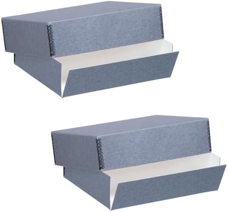 Lineco, 9.5 x12.5 inch Archival Print Storage Box, 3" Deep, Gray, Pack of 2 by Lineco