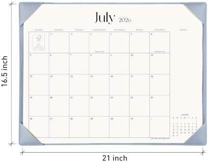 Simplified Desk Calendar 2026 with Desktop Mat, Cabbrix Large Desk Pad Calendar 21" x 16-1/2" Including July 2026 to December 2027 Desk Blotter Calendar for Home School and Office (Blue) - Image 3