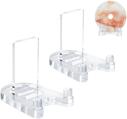 2 Pack Acrylic Easel Display，Plate Stand for Display，Adjustable Clear Display Holder for 4" to 8" Platter, Book, Card, Frame, Picture, Artwork, Plaque ( Small-2pcs 4"-8") by Unknown