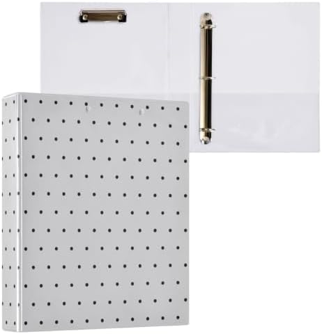 Standard View 3 Ring Binder, Light Gray Polka Dot Durable Flexible Portable Waterproof Hardcover 1.5 Inch D Rings 500-Sheet Capacity Organizer 1PC by Unknown