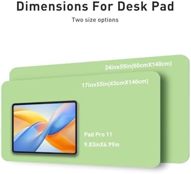 Aothia Faux Leather Desk Mat - Non-Slip PU Leather Desk Blotter, Waterproof Writing Surface, Large Desk Pad for Office & Home (Foam Green, 55" x 24") - Image 5