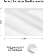 White Plastic Folders with Closed Sides, Doctor Stuff, Letter Size, Clear Front Top Loading Job Jacket, Documents Holder for Office, High School and Medical Files, Pack of 50 - Image 2
