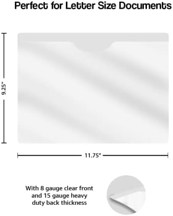 White Vinyl Pocket Folders, Doctor Stuff, Closed Sides, Letter Size, Clear Front Top Loading Job Jacket, Documents Holder for Office, High School and Medical Files, Pack of 25 - Image 2