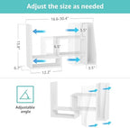 Desktop File Organizer Desk Organizer Shelf - White Office Organization Shelves for Top of Desk Organizers and Accessories Corner Bookshelf Table Top Shelving Small Hutch Decorations for Women Office - Image 2
