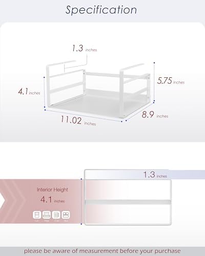 Nxconsu Under Shelf Basket 2 Pack, Cabinet Storage Organizer, 11" White - Image 2