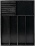 VaeFae Bamboo Silverware Drawer Organizer, 5 Slots, Black by VaeFaeDirect