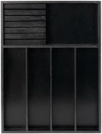 VaeFae Bamboo Silverware Drawer Organizer, 5 Slots, Black by VaeFaeDirect