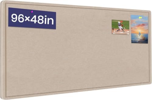 Extra Large Bulletin Board 96" x 48", Felt Pin Board, Beige Brown by Hrrtyueg