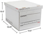 Staples Corrugated File Box, Lift-Off Lid, Letter/Legal, White/Black, 10/Pk - Image 6