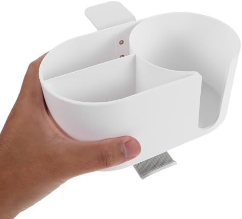 Clamp on Cup Holder 4 in 1 Metal Desk Organizer with Headphone Mount and Pen Holder for Desktop Storage, Efficient Workspace Organization, White Color Suitable for Table Use - Image 4