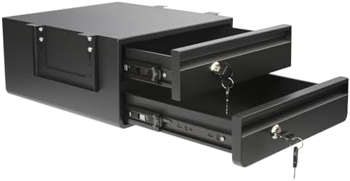 POPMOON 14" D Double Under Desk Drawer Lockable Pull Out Storage Organizer by POPMOON