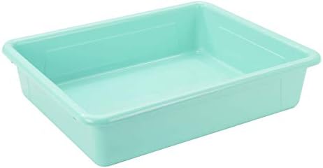 Storex Letter Size Flat Storage Tray – Organizer Bin for Classroom, Office and Home, Teal, 5-Pack (62522A05C), 10 x 13 x 3 Inches - Image 4